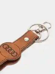 Коричневый брелок ремешок для ключей с маркой авто Audi, Ауди