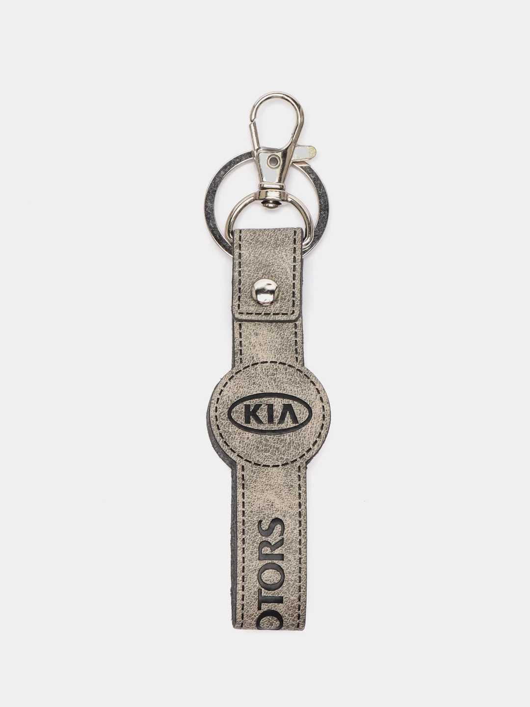 Серый брелок ремешок для ключей с маркой авто KIA КИА