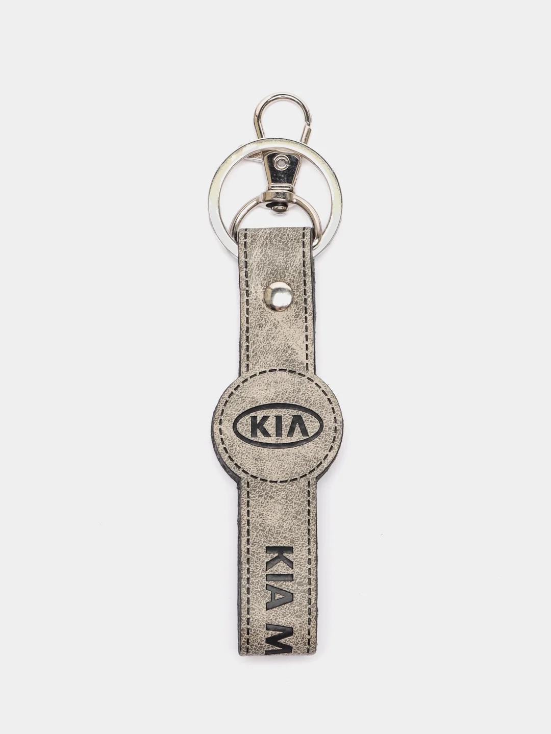 Серый брелок ремешок для ключей с маркой авто KIA КИА