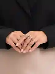 Серебряный набор колец 6 штук