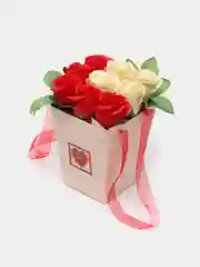 Багровый букет из мыльных роз, ручная работа