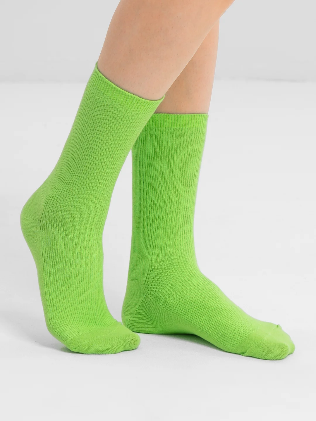 Лайм носки "Neon", унисекс, удлиненные, однотонные