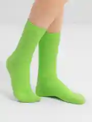 Лайм носки "Neon", унисекс, удлиненные, однотонные