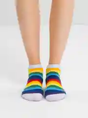 Белый короткие цветные носки
