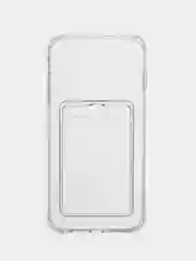 Лавандовый чехол для iPhone XR, 11, 12, 13, 14, Pro, Pro Max, 7, 8+, с карманом для карт, прозрачный