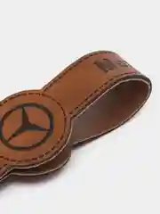 Коричневый брелок ремешок для ключей с маркой авто Мерседес (Mercedes)