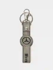 Серый брелок ремешок для ключей с маркой авто Мерседес (Mercedes)