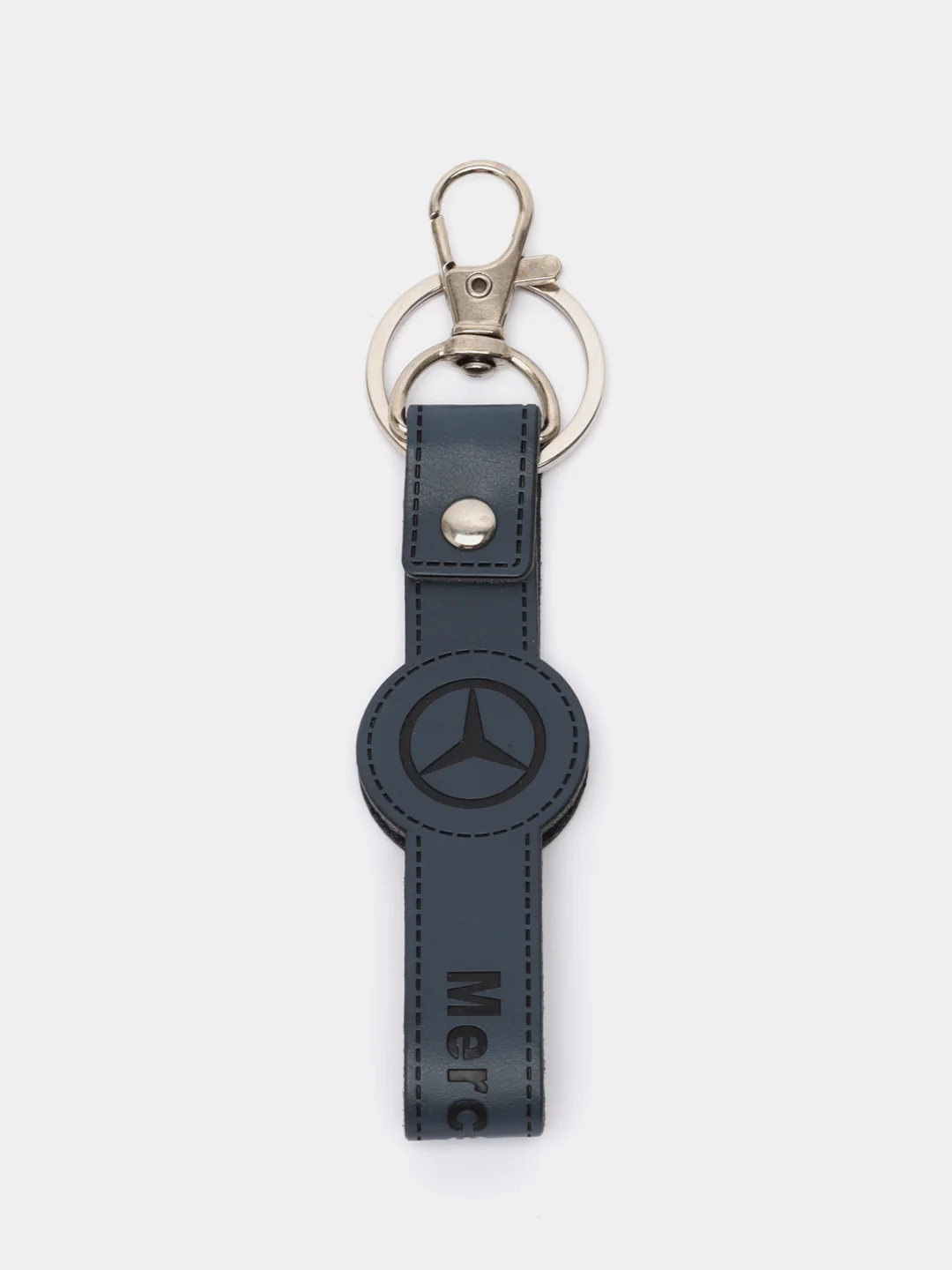Синий брелок ремешок для ключей с маркой авто Мерседес (Mercedes)