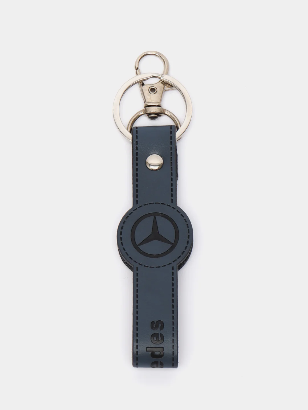 Серый брелок ремешок для ключей с маркой авто Мерседес (Mercedes)