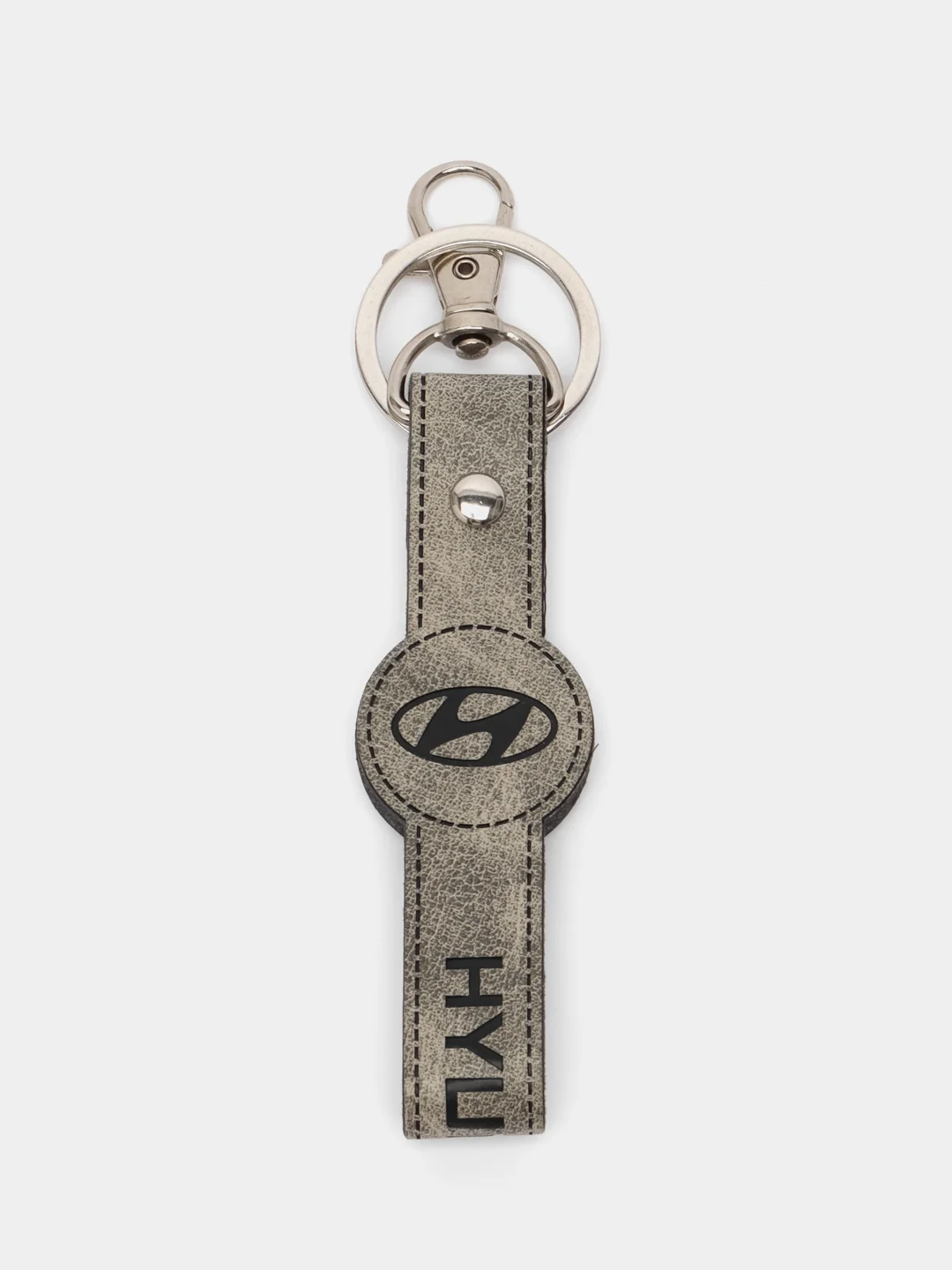 Серый брелок ремешок для ключей с маркой авто Hyundai, Хёндэ, Хундай