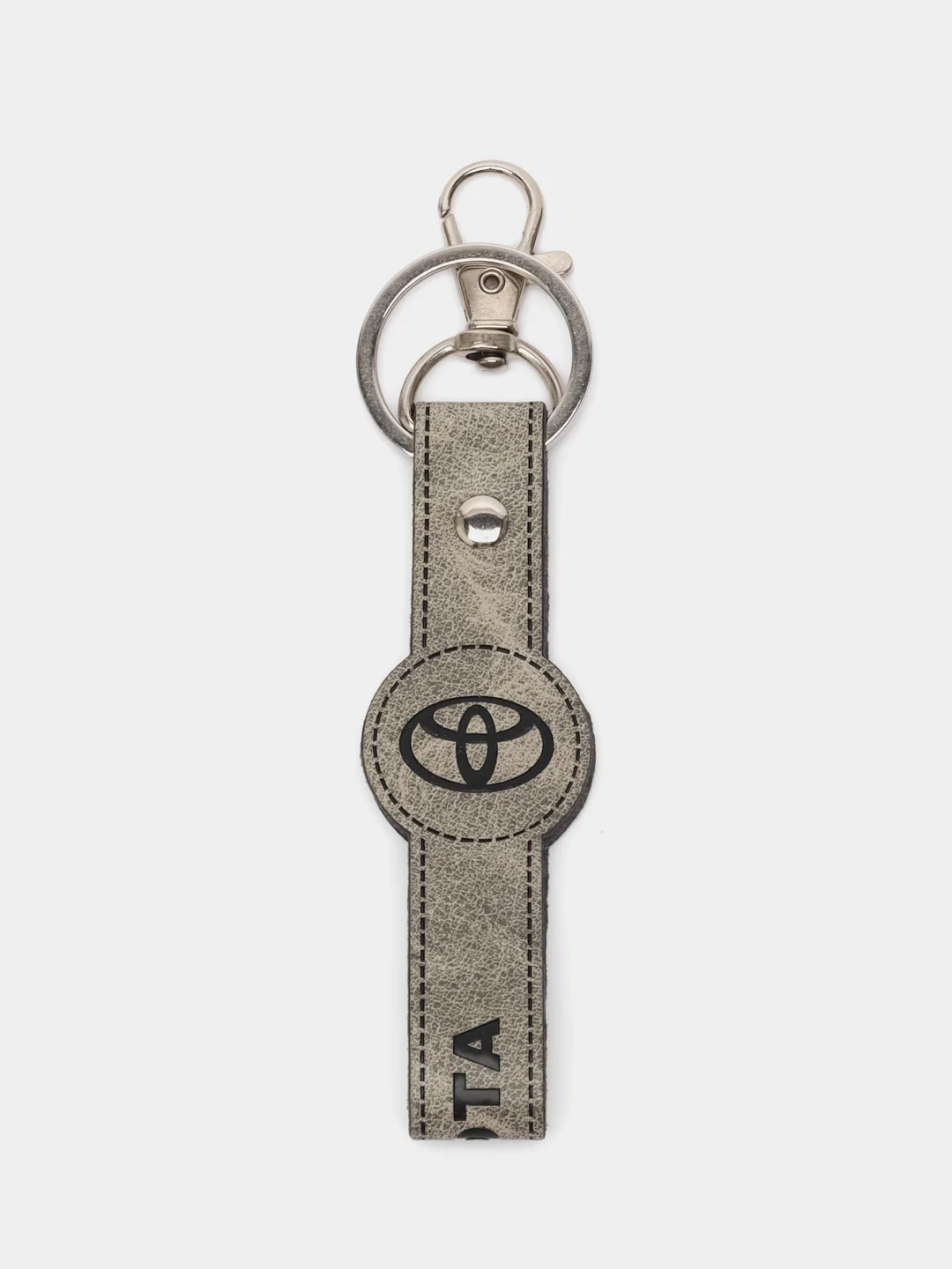 Серый брелок ремешок для ключей с маркой авто TOYOTA (ТОЙОТА)