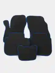 Автомобильные коврики EVA на Subaru Forester IV (SJ) 2012-2018, черный ромб, синий кант