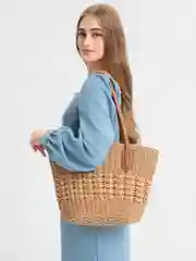 Коричневый женская плетеная сумка
