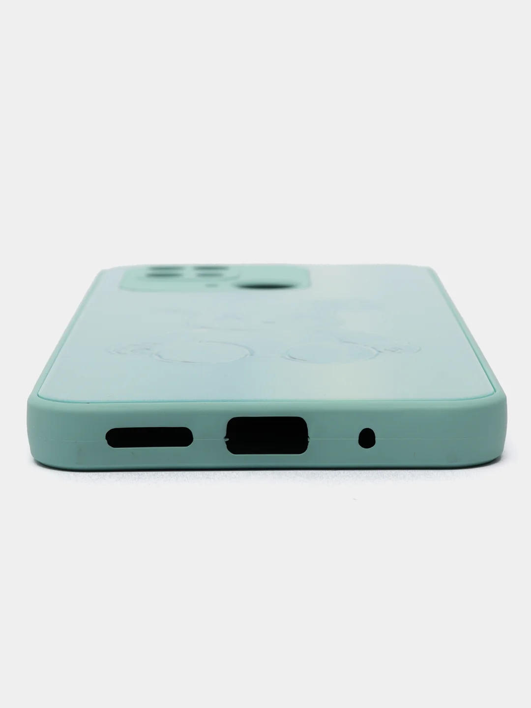 Коралловый меланж накладка для Xiaomi Redmi 10C/Poco C40, стекло с рисунком "Bear", защита камеры