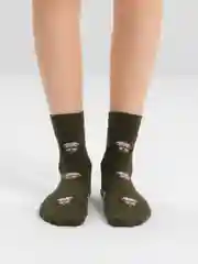 Зеленый носки с принтом, женские