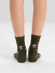 Зеленый носки с принтом, женские