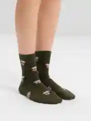 Зеленый носки с принтом, женские