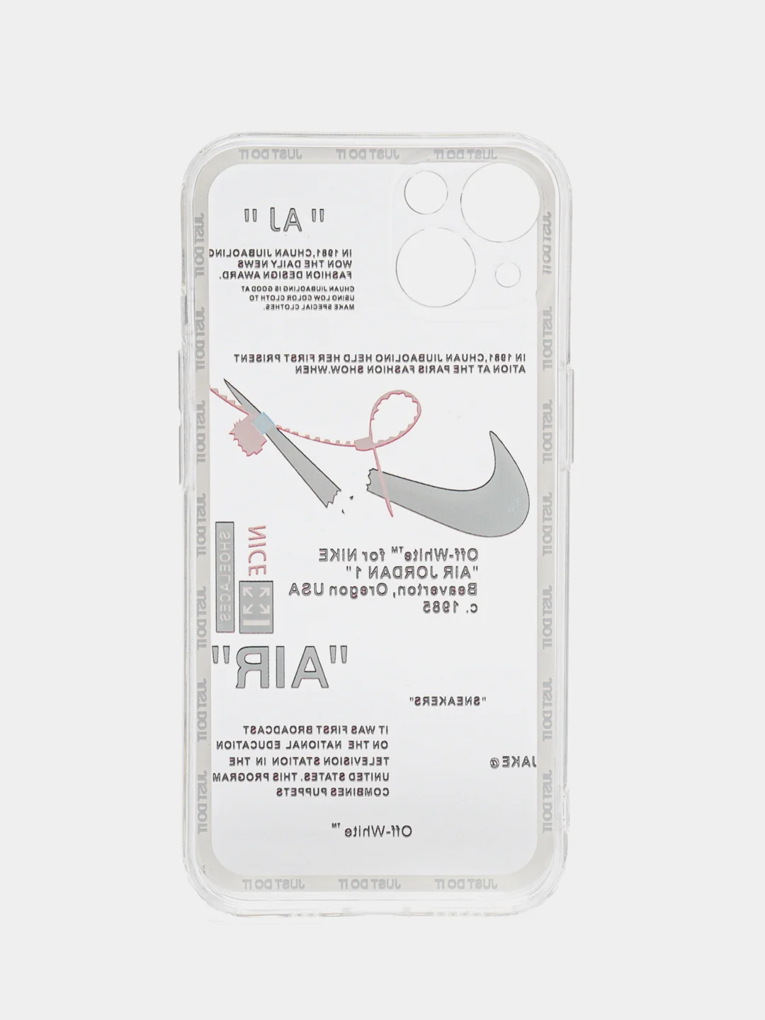 Белый чехол на айфон 13/ 11/ 12/ 14 /XR силиконовый iPhone бампер, прозрачный, логотип Найк Nike
