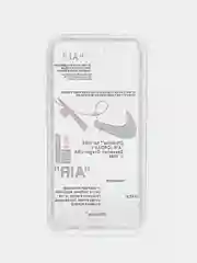 Белый чехол на айфон 13/ 11/ 12/ 14 /XR силиконовый iPhone бампер, прозрачный, логотип Найк Nike