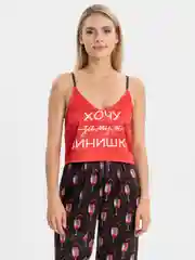 Красный пижама: майка, штаны, атласные