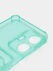 Бирюзовый силиконовый чехол для Realme C55, Реалми С55, с карманом для карт, прозрачный