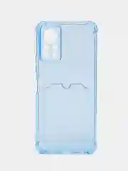 Синий меланж силиконовый чехол для Infinix HOT 11S NFC (Инфиникс Хот 11С НФС), прозрачный, с карманом