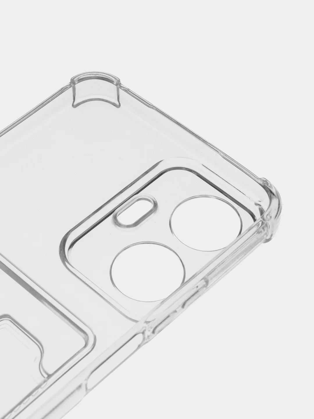 Прозрачный силиконовый чехол для Realme C55, Реалми С55, с карманом для карт, прозрачный