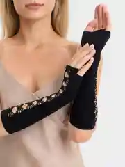 Перчатки без пальцев, сетчатые, до локтя