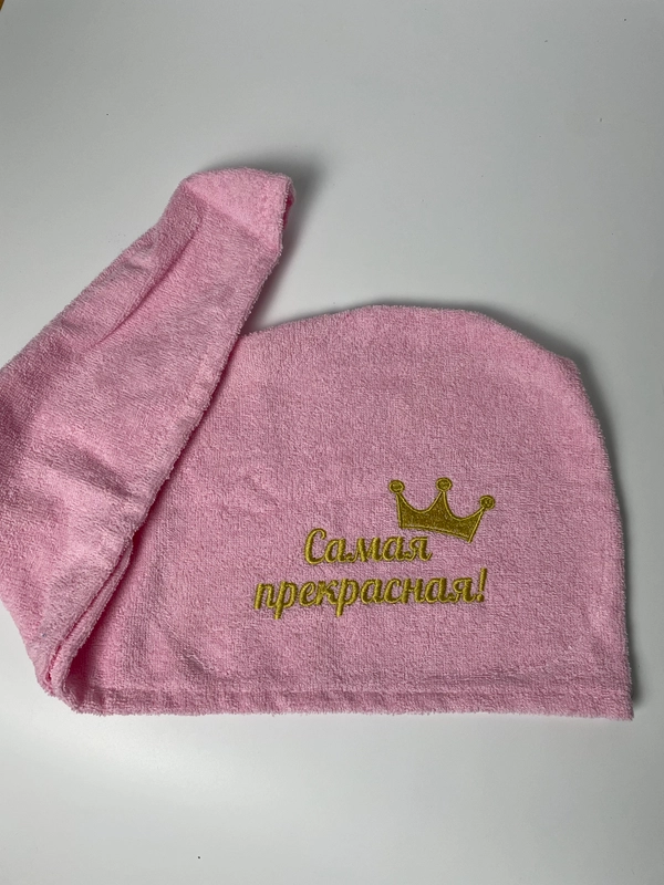 Банная шапка, чалма, тюрбан из махры для волос с вышивкой, ассорти