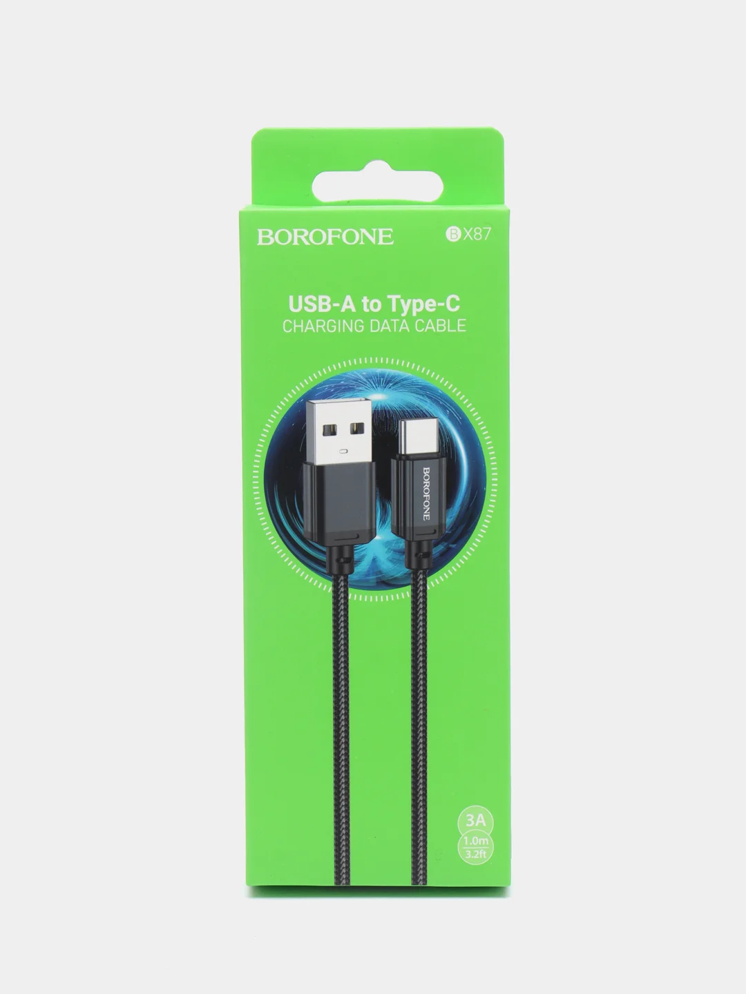 Черный кабель зарядный Borofone BX-87 USB / Micro USB, USB / Type-C, USB / Lightning