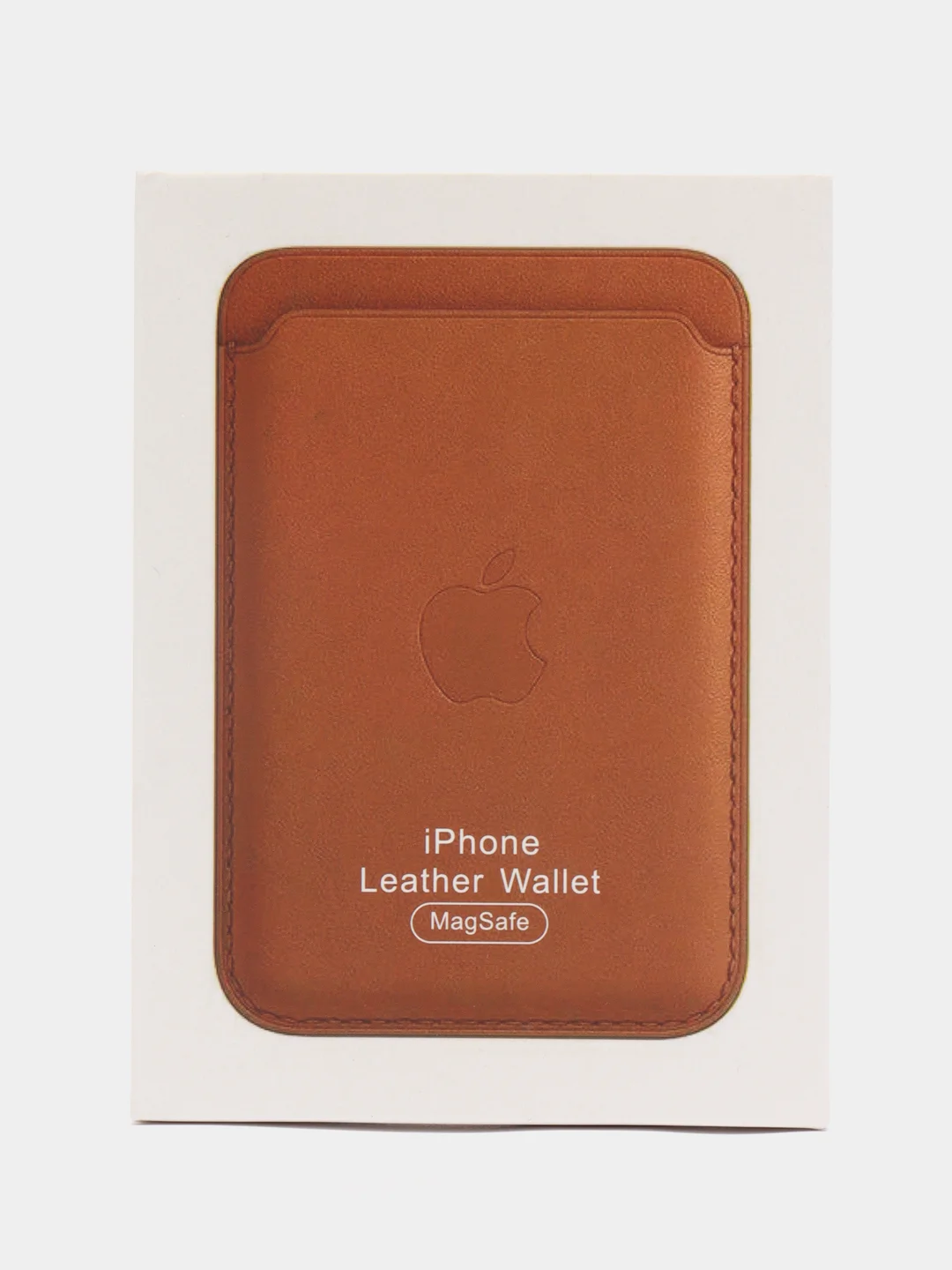 Коричневый картхолдер на магнитах MagSafe Leather Wallet iPhone