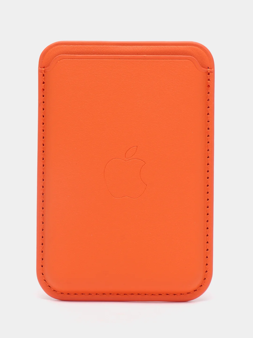 Оранжевый картхолдер на магнитах MagSafe Leather Wallet iPhone