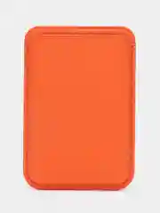 Оранжевый картхолдер на магнитах MagSafe Leather Wallet iPhone