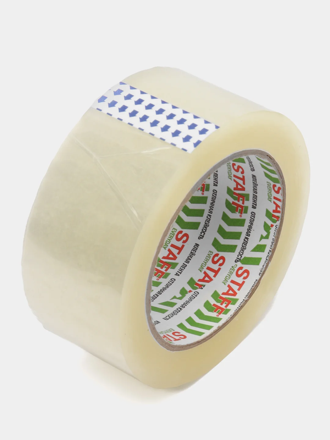 Скотч широкий, клейкая лента упаковочная, односторонняя прозрачная, Staff Big Pack, 440180