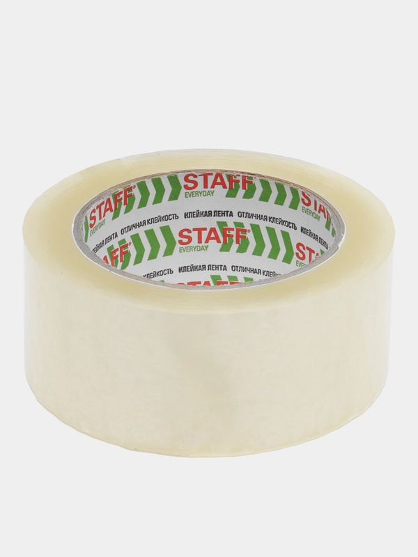 Скотч широкий, клейкая лента упаковочная, односторонняя прозрачная, Staff Big Pack, 440180
