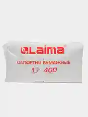 Салфетки бумажные сервировочные для дома на стол однотонные 400 штук, белые, Laima, 114724