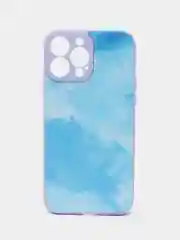 Голубой силиконовый чехол с защитой камеры для iPhone 7, 8, 13/Pro/Max,с рисунком из органического стекла