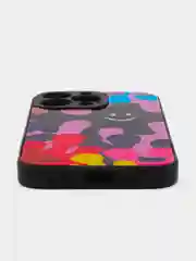 Тёмно-розовый силиконовый чехол с защитой камеры для iPhone 7, 8, 13/Pro/Max,с рисунком из органического стекла