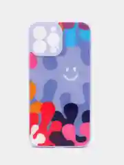Лавандовый силиконовый чехол с защитой камеры для iPhone 7, 8, 13/Pro/Max,с рисунком из органического стекла