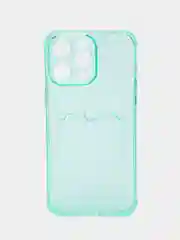 Бирюзовый противоударный чехол прозрачный для Apple iPhone 15 Pro Max, айфон 15 про макс силиконовый