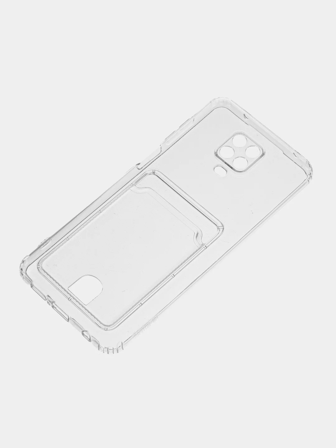 Ударопрочный прозрачный чехол с карманом для карт на Xiaomi Redmi 9 9A 9C 9T 9S Note 9 Pro