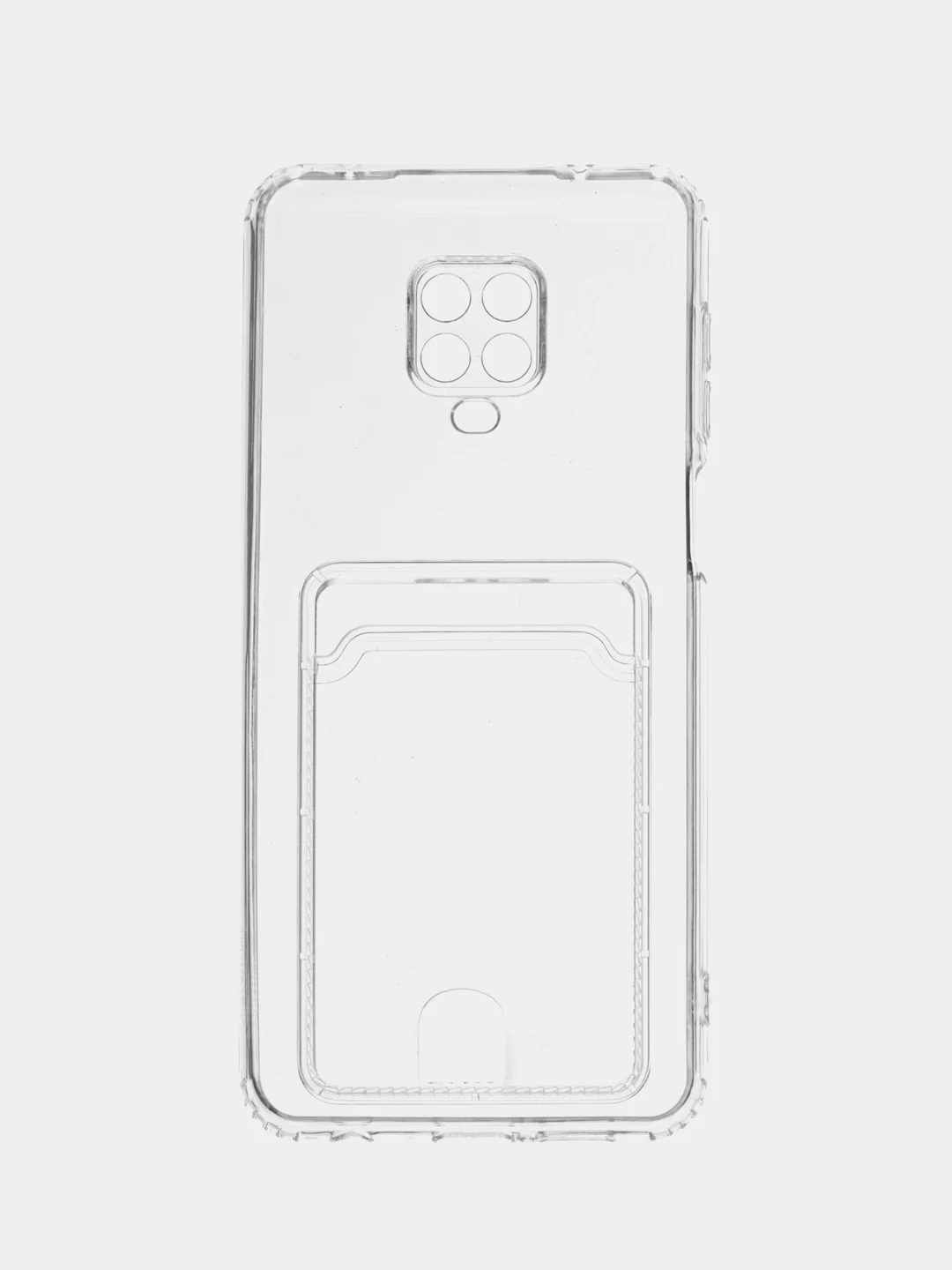 Ударопрочный прозрачный чехол с карманом для карт на Xiaomi Redmi 9 9A 9C 9T 9S Note 9 Pro