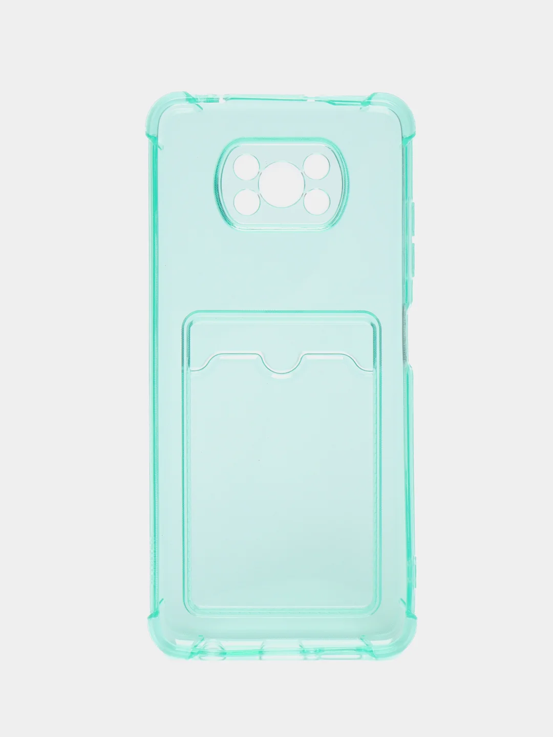Бирюзовый чехол для Xiaomi Poco X3, Poco X3 NFS, Poco X3 Pro (Сяоми Поко Х3, Поко Х3 Про) прозрачный