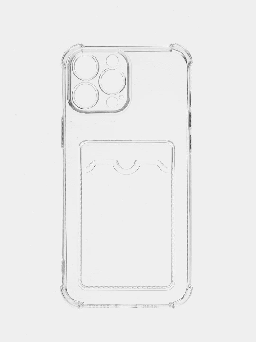 Прозрачный чехол с карманом для карт iPhone 11, 12, 13, 14, Pro, Pro Max, айфон