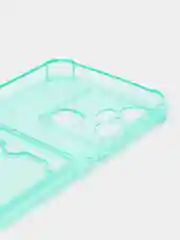 Бирюзовый чехол для Infinix Smart 6 Plus (Инфиникс Смарт 6 Плюс) прозрачный, с карманом для карты