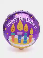 Аметистовый воздушные шары Happy Birthday, фольгированные шарики, шар на день рождения, 45 см, 4 вида