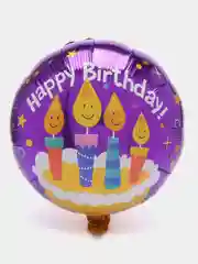 Аметистовый воздушные шары Happy Birthday, фольгированные шарики, шар на день рождения, 45 см, 4 вида