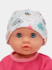 Тёмно-розовый пупс "Ева", кушает, писает, с аксессуарами, 35 см, в пакете
