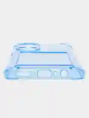 Синий меланж силиконовый чехол для Honor X7 (Хонор Х7), с карманом для карт, прозрачный