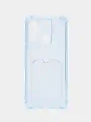 Синий меланж чехол для Infinix Smart 6 Plus (Инфиникс Смарт 6 Плюс) прозрачный, с карманом для карты